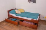 Single bed  "Easy Premium Line" K1/2n incl. 2 drawer and cover plates, solid beech wood, cherry-coloured - 90 x 200 cm 