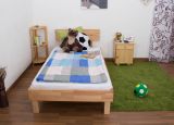Youth bed Wooden Nature 03, heartbeech wood, oiled, solid - 100 x 200 cm