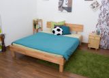 Youth bed Wooden Nature 01, heartwood beech, oiled, solid  - 160 x 200 cm