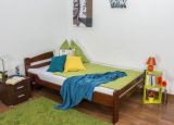 Single bed "Easy Premium Line" K4, solid beech wood, dark brown - 120 x 200 cm 
