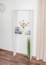 Shelf "Easy Furniture" S11, solid beech wood solid White lacquered - 170 x 64 x 20 cm (h x w x d)