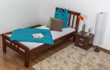 Single bed "Easy Premium Line" K8, solid beech wood, dark brown - 90 x 200 cm