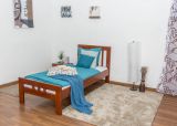 Children's bed / Youth bed "Easy Premium Line" K8, solid beech wood, clear finish - 90 x 200 cm