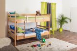 Bunk beds ' Easy Premium Line ® ' K16/n, head and foot part straight, solid beech wood natural - lying surface: 160 x 200 cm, divisible