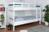 Bunk bed for adults "Easy Premium Line" K18/n, headboard with holes, solid beech, white - 90 x 190 cm, (L x W) convertible
