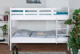 Adult bunk bed "Easy Premium Line" K18/n, headboard with holes, solid beech, white - 90 x 190 cm, (L x W) convertible