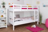 Bunk bed "Easy Premium Line" K19/n, head and foot part with holes, solid beech wood, white - 90 x 190 cm (w x l), convertible