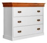 Chest of drawers Jabron 10, solid pine wood wood wood wood wood, Colour: White / Pine - 83 x 107 x 42 cm (H x W x D)