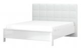 Double bed Afega 06, Colour: White high gloss - Lying surface: 160 x 200 cm (w x l)