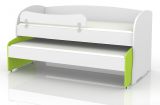 Child bed/teenager Benjamin 02 2nd bedding included, Colour: white/green - Bed Dimensions: 90 x 200 cm (L x W)