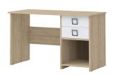 Desk 28, Colour: Beech/White - 74 x 125 x 60 cm (H x W x D)