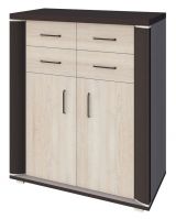 Chest of drawers Aitape 47, colour: dark Sonoma oak / light Sonoma oak - Measurements: 105 x 90 x 40 cm (H x W x D)