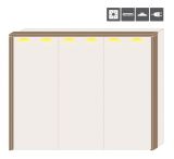 LED frame for sliding door wardrobe / wardrobe Gataivai 07 and 08, Colour: Walnut