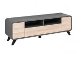 TV cabinet with four compartments Takle 04, color: anthracite / oak Kronberg - dimensions: 52 x 160 x 45 cm (H x W x D)