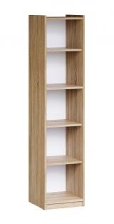 Cuarto 01 bookcase, color: Sonoma oak - 173 x 40 x 34 cm (H x W x D)