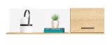 Suspended rack / Wall shelf Riemst 12, Colour: Oak / White - Measurements: 30 x 110 x 25 cm (H x W x D)