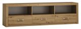 Vanimo 04 TV base cabinet, colour: oak - Measurements: 57 x 200 x 42 cm (H x W x D)