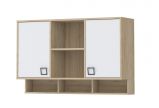  Wall cabinet 24, Colour: Beech / White - 82 x 128 x 37 cm (H x W x D)
