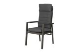 Detroit aluminum garden armchair - aluminum color: anthracite, upholstery: dark grey, depth: 580 mm, width: 640 mm, height: 1080 mm