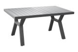 Lisbon dining table made of aluminum - color: grey aluminum, dimensions: 1380 x 800 x 650 mm