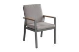 Lisbon garden armchair made of aluminum - aluminum color: grey aluminum, fabric color: dark grey