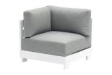 Corner lounge chair London made of aluminum - color: white, dimensions: 840 x 840 x 670 mm