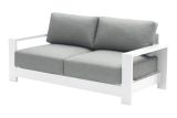 Lounge sofa 2-seater London made of aluminum - color: white, dimensions: 1780 x 840 x 670 mm