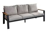 Lounge sofa 3-seater Lisbon made of aluminum - aluminum color: anthracite, fabric color: light grey