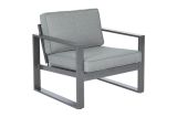 Madrid aluminium garden chair - color: grey aluminium, depth: 780 mm, width: 850 mm, height: 700 mm, seat height: 330 mm