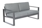 Madrid aluminium garden chair - color: grey aluminium, depth: 780 mm, width: 1550 mm, height: 700 mm, seat height: 330 mm