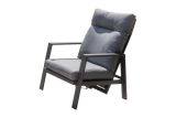Rom garden chair with upholstery & adjustable backrest made of aluminum - Colour: anthracite, Depth: 790 mm, Width: 740 mm, Height: 960 mm