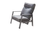 Garden chair Rom with upholstery & adjustable backrest made of aluminum - Color: grey aluminum, Depth: 790 mm, Width: 740 mm, Height: 960 mm
