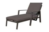 Sun lounger Triest with upholstery & adjustable backrest made of aluminum - Colour: anthracite, Length: 1570 mm, Width: 800 mm, Height: 900 mm, Lounger height: 400 mm