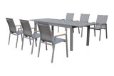 Turin aluminium garden table - color: grey aluminium, length: 2400 / 1800 mm, width: 900 mm, height: 760 mm