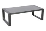 Side table with glass top Toledo made of aluminum - Colour: anthracite, Length: 1280 mm, Width: 650 mm, Height: 410 mm