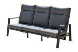 Garden sofa Venice with upholstery & adjustable backrest made of aluminum - Color: grey aluminum, Depth: 790 mm, Width: 1930 mm, Height: 960 mm