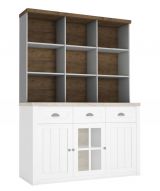 Shelf attachment for dresser segnas, Farbe: pine white / oak brown - 111 x 130 x 35 cm (H x W x D)
