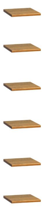 Suspended rack / Wall shelf set, 6-piece, Olinda 04, Colour: Natural, oak part solid - 186 x 34 x 34 (H x W x D)