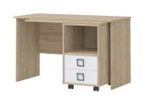 Desk Benjamin 29, Colour: Beech/White - 76 x 125 x 60 cm (H x W x D)