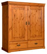 Wardrobe Jabron 02, solid pine wood wood wood wood wood wood, Colour: pine - 142 x 130 x 50 cm (H x W x D)