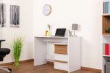 Desk Lefua 14, Colour: White / Nut colours - Measurements: 79 x 112 x 51 cm (H x W x D)