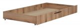 Drawer for double bed Cerdanyola, Colour: Oak / Grey - Measurements: 19 x 120 x 178 cm (H x W x L).