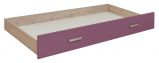 Drawer for kid bed / baby bed Koa, Colour: Oak / Purple - Measurements: 26 x 94 x 199 cm (H x W x L).