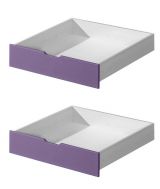 Drawer for kid bed Milo 30, Colour: White / Purple, solid wood - Measurements: 15 x 86 x 78 cm (H x W x D)