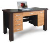 Desk Banjaran 32, Colour: Wenge / Alder - Measurements: 76 x 130 x 60 cm (H x W x D)