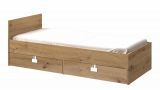 Children's bed / Kid bed Garian 14 incl. slatted frame, Colour: Oak / White - Measurements: 90 x 200 cm (w x l)
