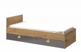 Children's bed / Kid bed Garian 14 incl. slatted frame, Colour: Oak / Grey- Measurements: 90 x 200 cm (W x L)