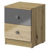 Desk cabinet Sirte 09, Colour: Oak / White / Grey high gloss - Measurements: 50 x 40 x 40 cm (H x W x D)