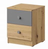 Desk cabinet Sirte 09, Colour: Oak / White / Grey matt - Measurements: 50 x 40 x 40 cm (H x W x D)
