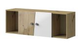 Wall cabinet Sirte 13, Colour: Oak / White / Grey high gloss - Measurements: 41 x 120 x 32 cm (H x W x D)
